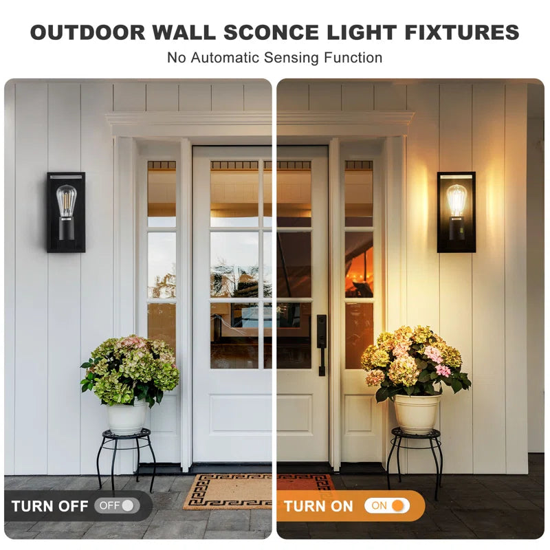 Amandla black outdoor flush mount light fixture by TheChandelierCo, 23.5cm high, with a sleek modern design and durable finish.