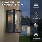 Black Amandla outdoor flush mount light fixture by TheChandelierCo, 23.5cm high with a sleek modern design.