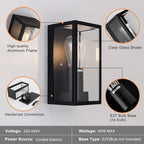 Amandla black outdoor flush mount light fixture by TheChandelierCo, 23.5cm tall, with sleek modern design for exterior lighting.