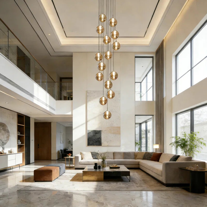 Light silver cluster pendant from the Amice 15 collection by TheChandelierCo, featuring a delicate, elegant design.