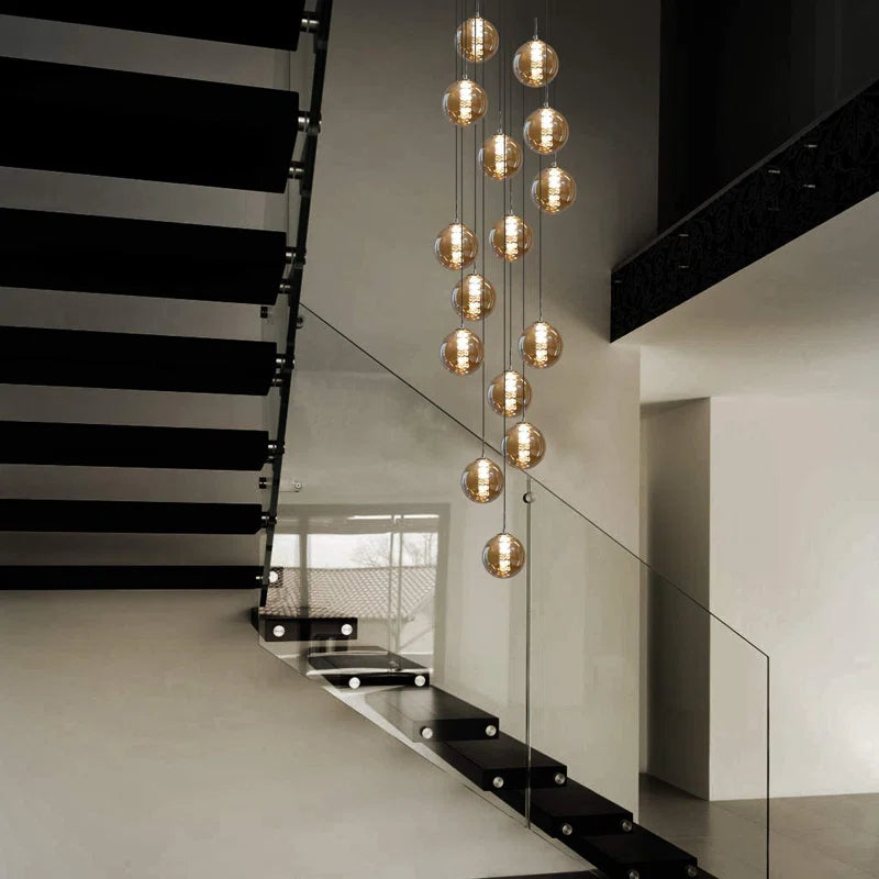 Light silver cluster pendant from the Amice 15 collection by TheChandelierCo, featuring multiple hanging crystal-like elements.