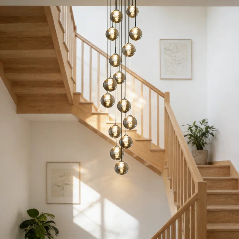 Light silver cluster pendant from the Amice 15 collection by TheChandelierCo, featuring a delicate, multi-bulb chandelier design.