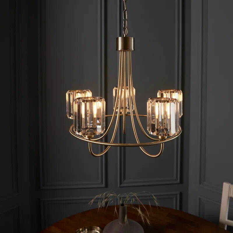 5 - Light Waggon Wheel Chandelier