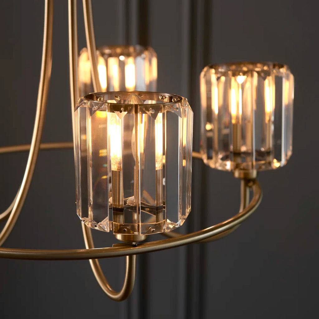 5 - Light Waggon Wheel Chandelier