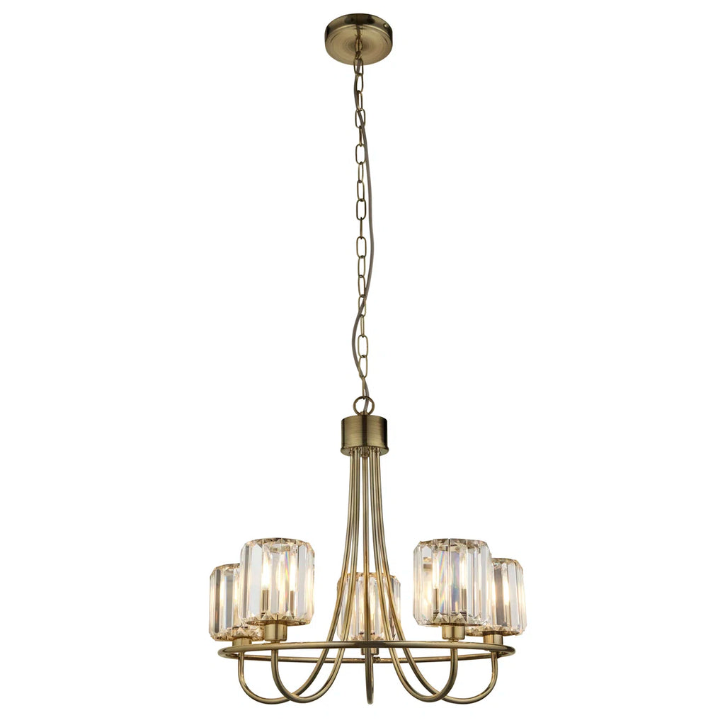 5 - Light Waggon Wheel Chandelier