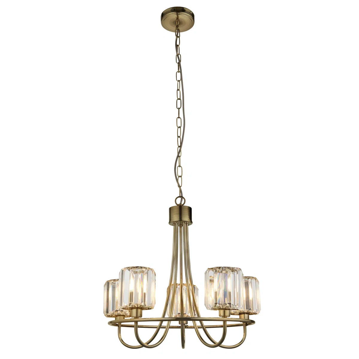 5 - Light Waggon Wheel Chandelier