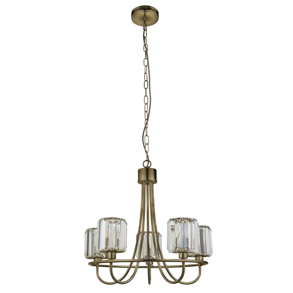 5 - Light Waggon Wheel Chandelier