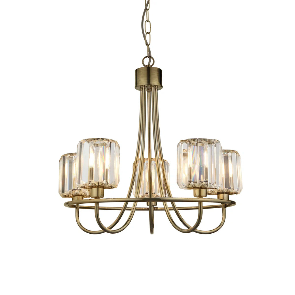 5 - Light Waggon Wheel Chandelier