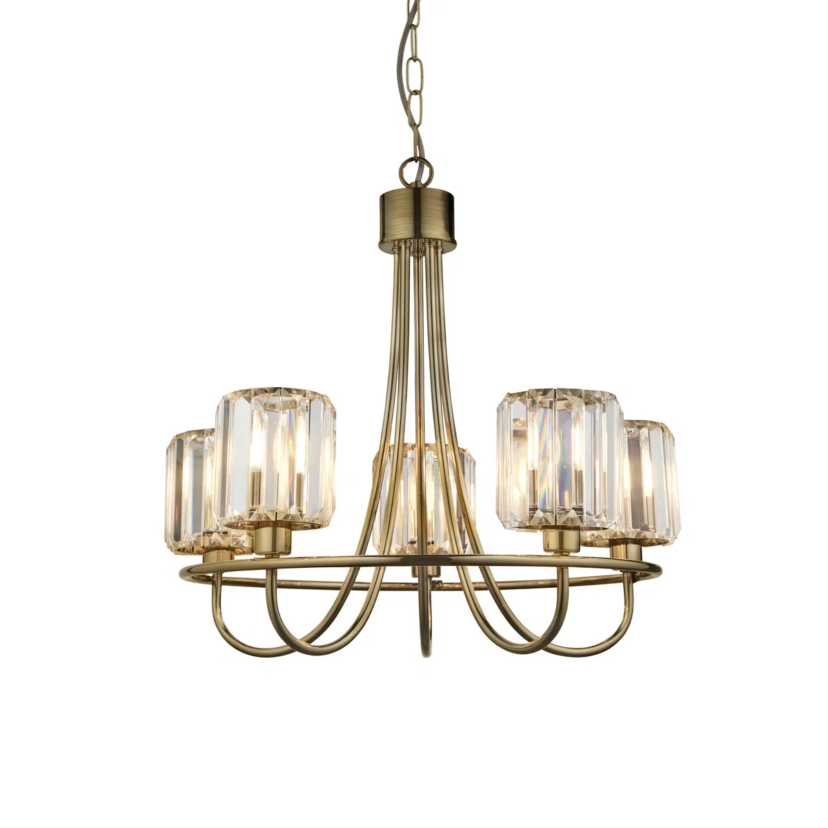 5 - Light Waggon Wheel Chandelier