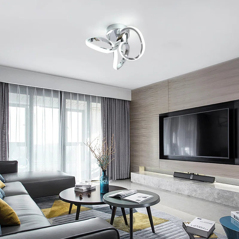 Geometric LED flush mount light fixture, 28cm Angstrom 1 model by TheChandelierCo, featuring a modern unique design.