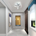Geometric LED flush mount light fixture in white with a modern 28cm unique design, by TheChandelierCo.