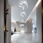 Angstrom 1 Light 28cm geometric LED flush mount by TheChandelierCo, featuring a modern, unique statement design with clean lines.