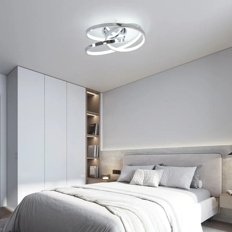 Geometric LED semi-flush mount light fixture by TheChandelierCo, 30cm unique statement design with modern geometric style.