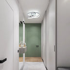 Angstrom 1 geometric LED semi-flush mount light by TheChandelierCo, 30cm diameter, modern unique design with sleek metal finish.