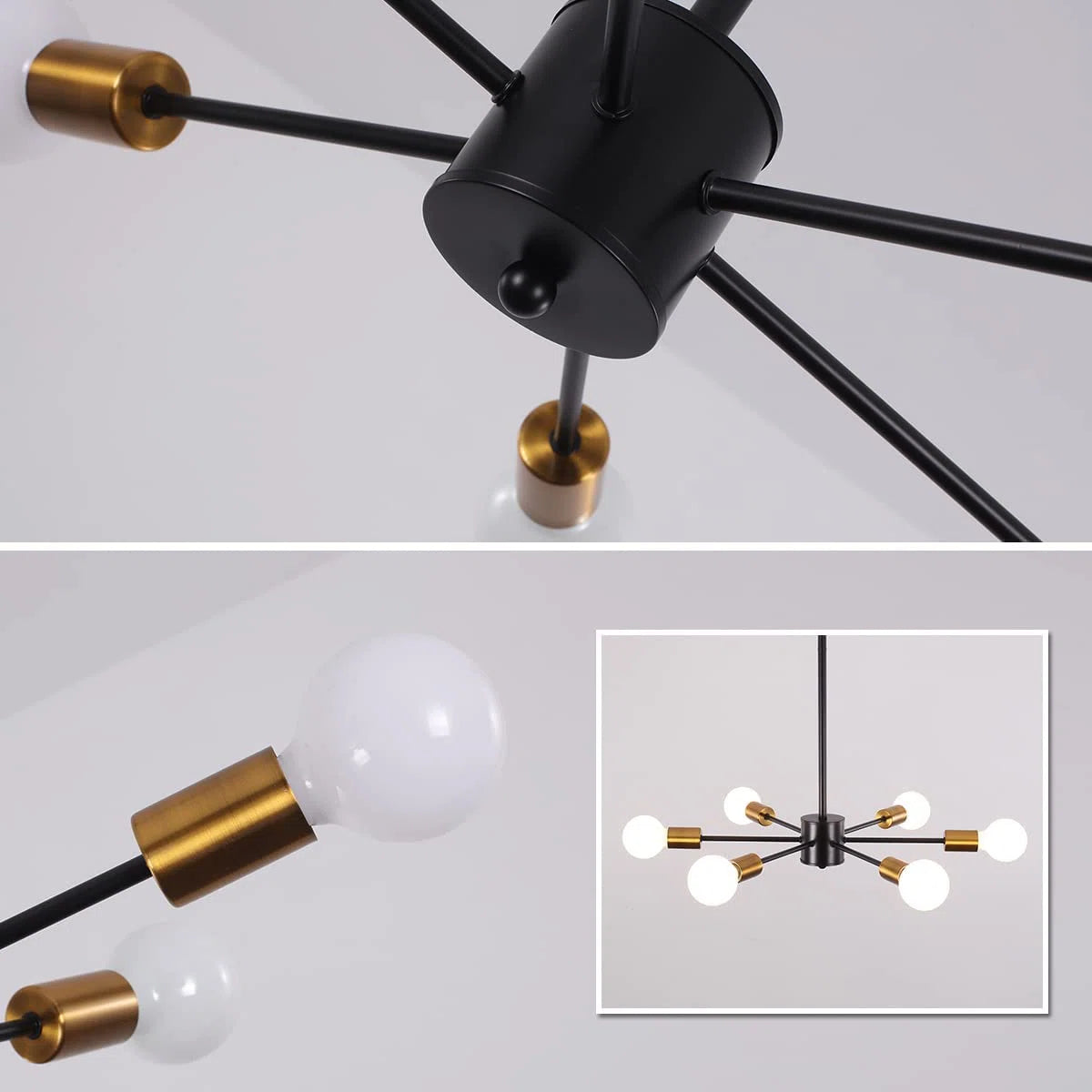6 - Light Dimmable Sputnik Sphere Chandelier