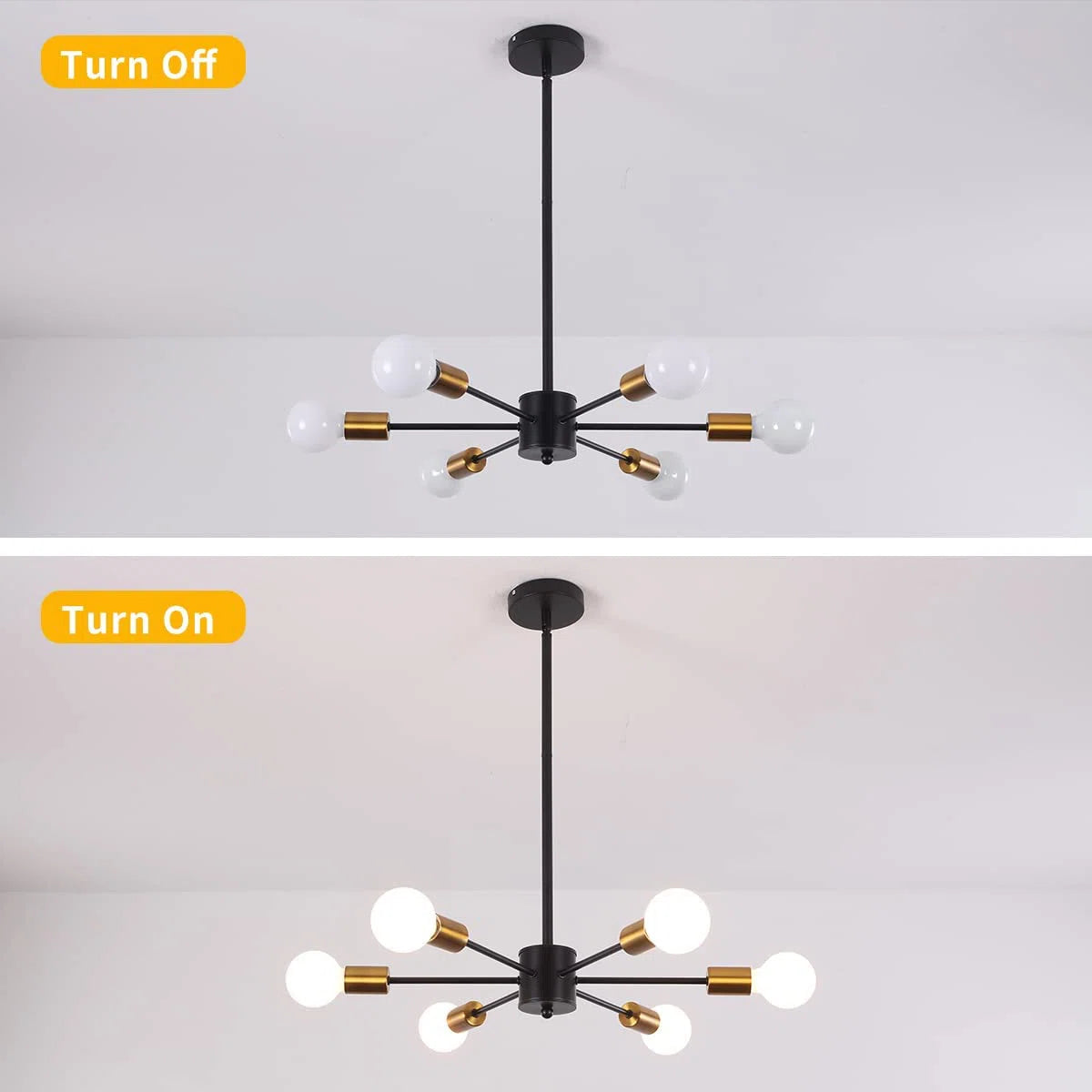 6 - Light Dimmable Sputnik Sphere Chandelier