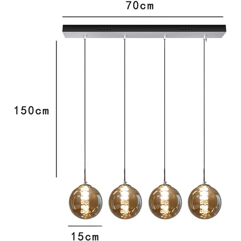 Ariya 4 light Schwarz unique statement pendant light by TheChandelierCo, featuring modern black design and artistic hanging elements.
