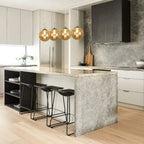 Ariya 4 Light Schwarz unique statement pendant by TheChandelierCo, featuring sleek black modern pendant lighting.