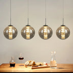 Black glass LED pendant chandelier with 8 adjustable lights and E27 sockets, designed by TheChandelierCo, 105cm height.
