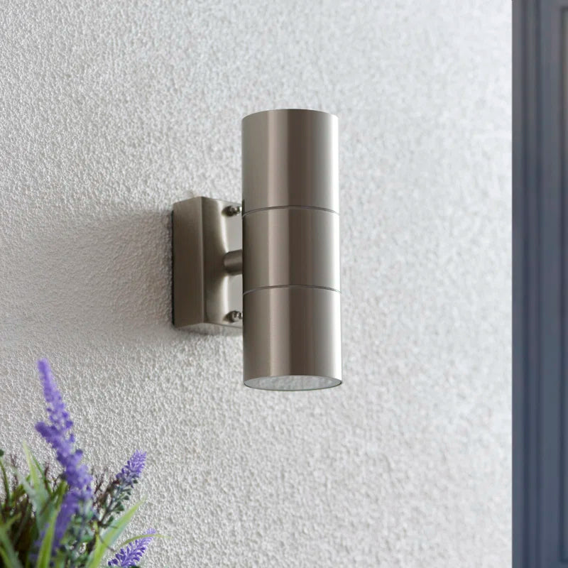 Arney Silver 2 outdoor armed sconce with a 16.5cm bulb, featuring a sleek silver finish and classic design by TheChandelierCo.