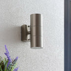 Arney Silver 2 outdoor armed sconce with a 16.5cm bulb, featuring a sleek silver finish and classic design by TheChandelierCo.