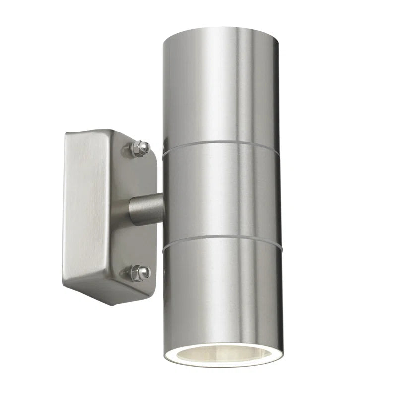 Silver outdoor armed sconce by TheChandelierCo with a 16.5cm bulb, designed for wall mounting and outdoor lighting.