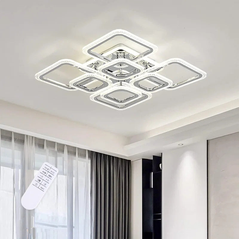 Arrika 8-Light 60cm LED flush mount ceiling light by TheChandelierCo, featuring a sleek modern design with multiple LED bulbs.