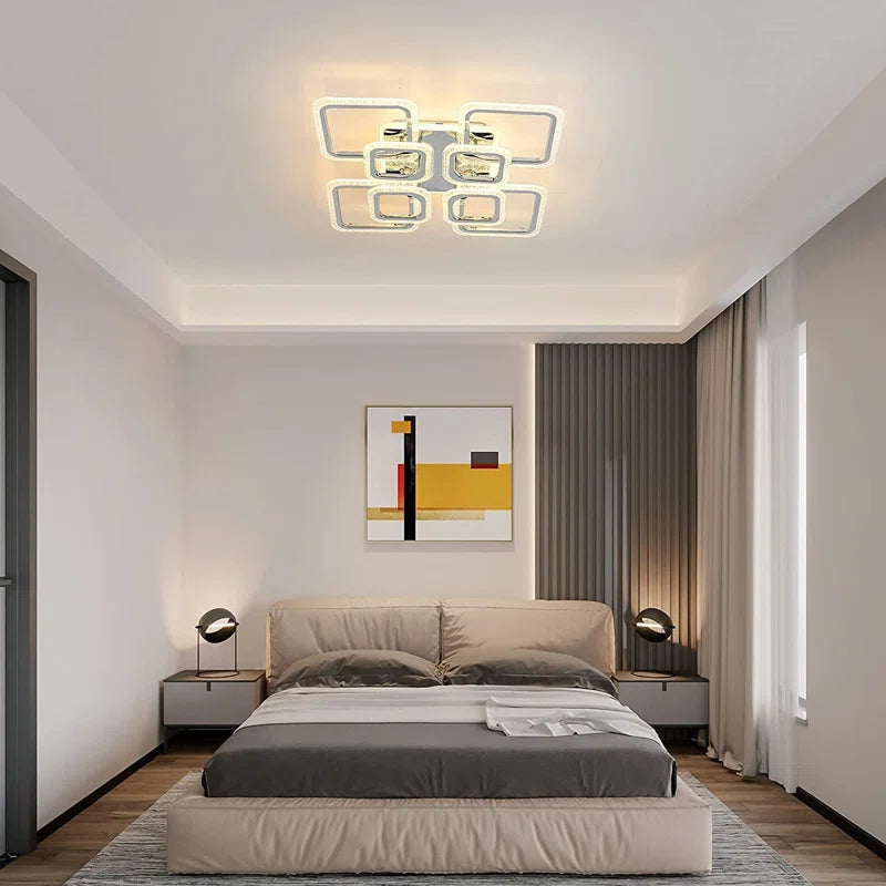 Arrika 8-light 60cm LED flush mount ceiling light by TheChandelierCo, featuring a sleek modern design with multiple LED bulbs.