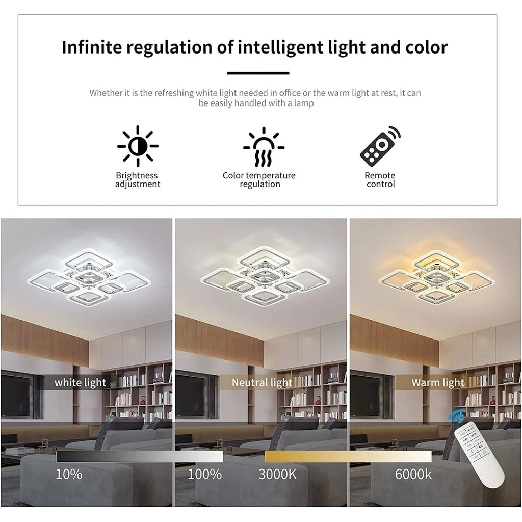Arrika 8-Light 60cm LED flush mount ceiling light by TheChandelierCo, featuring a modern design with eight LED bulbs and a sleek finish.