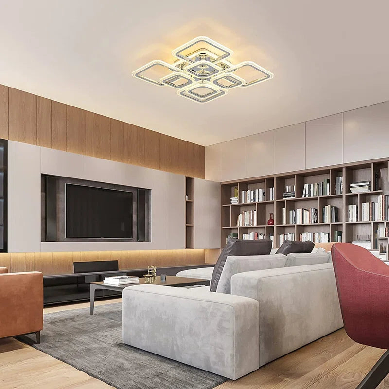 Arrika 8-Light 60cm LED flush mount ceiling light by TheChandelierCo, featuring a sleek modern design with eight LED bulbs.