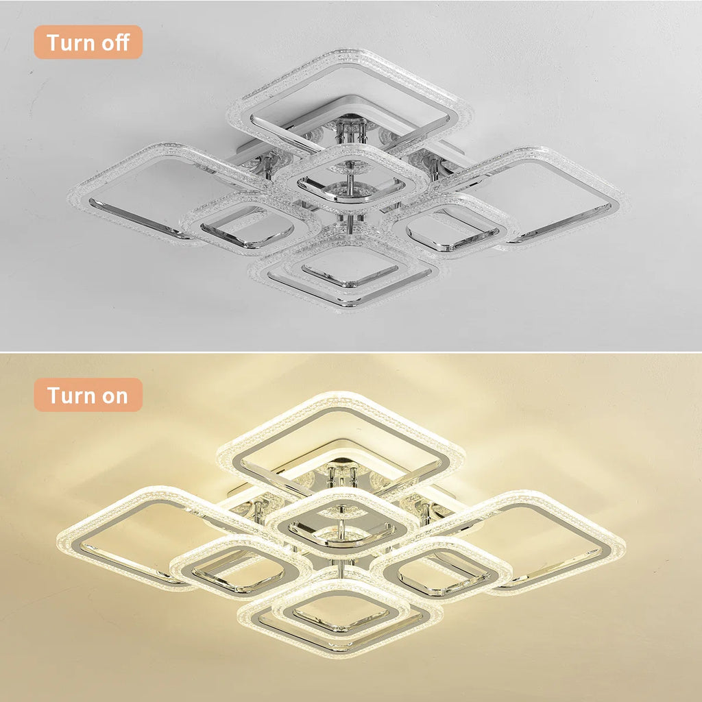 Arrika 8-Light 60cm LED Flush Mount ceiling light by TheChandelierCo, featuring a sleek, modern design with multiple LED bulbs.