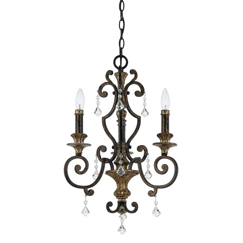 Elegant Banville 3 candle-style chandelier by TheChandelierCo featuring three candle-like lights and a classic metal frame.