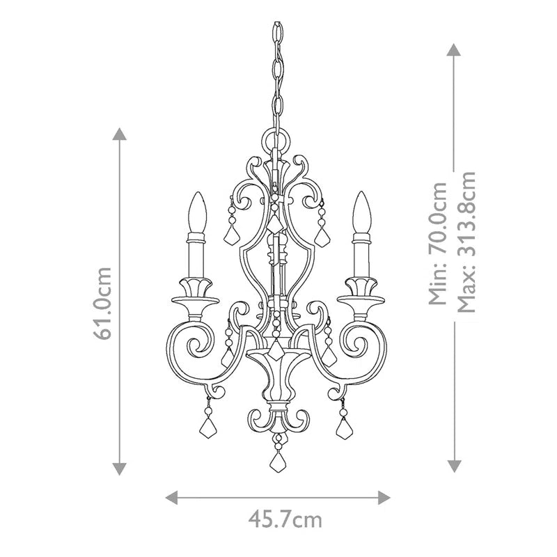 Elegant Banville 3 light candle-style chandelier by TheChandelierCo featuring classic candle arms and a sophisticated design.