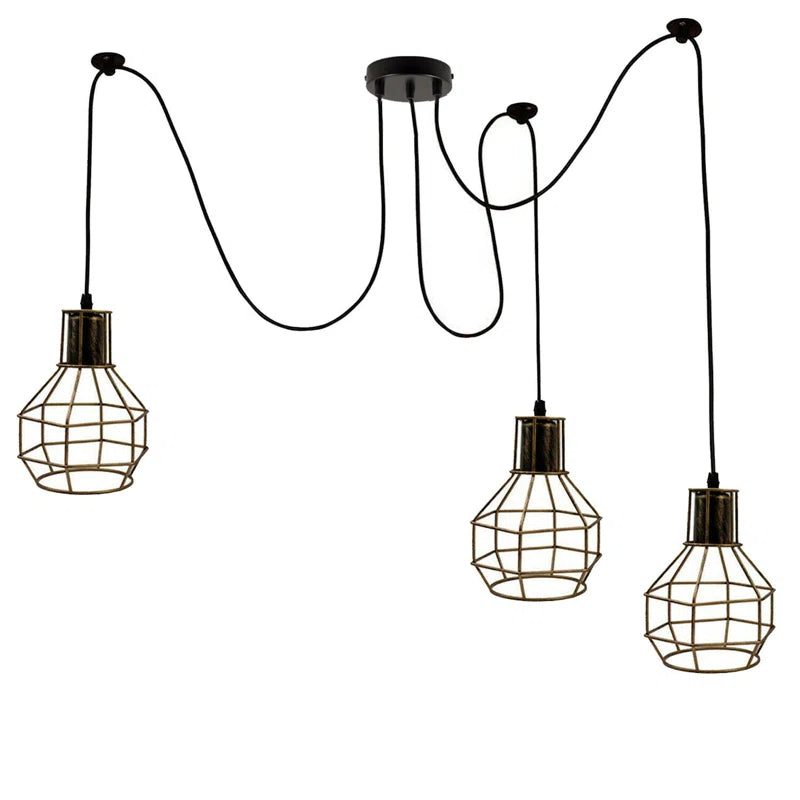 Modern Barner 3 light chandelier by TheChandelierCo with sleek metal frame and three glass globes for elegant lighting.