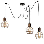 Elegant Barner 3 light chandelier by TheChandelierCo with multiple glass shades and a sleek metal frame hanging from a ceiling mount.