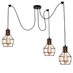 Elegant Barner 3 light chandelier by TheChandelierCo featuring multiple hanging lights and a modern metallic finish.