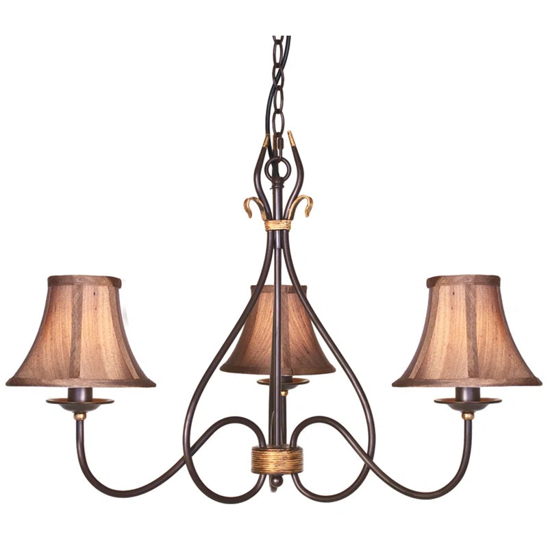 Light shaded chandelier from Bay City 3 collection by TheChandelierCo, featuring elegant design with multiple light sources.