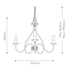 Light shaded Bay City 3 chandelier by TheChandelierCo featuring elegant glass shades and a modern design for stylish lighting.