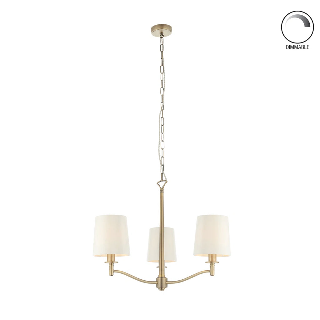 Beaumont 3 light shaded chandelier by TheChandelierCo featuring elegant light shades and a sleek modern design.