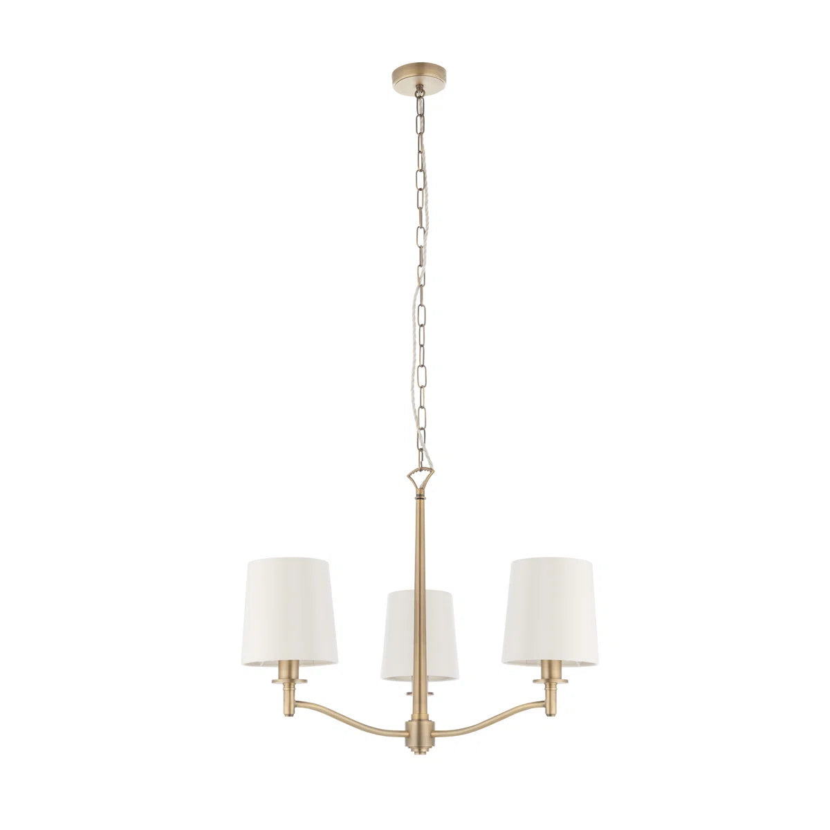 Beaumont 3 light shaded chandelier by TheChandelierCo featuring elegant glass shades and a classic design for sophisticated interiors.