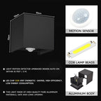 Black Betheny outdoor LED sconce, 10cm height, integrated lighting, wall-mounted fixture for exterior illumination.