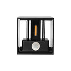 Black Betheny outdoor LED sconce, 10cm high, integrated lighting, wall-mounted exterior light fixture by TheChandelierCo.