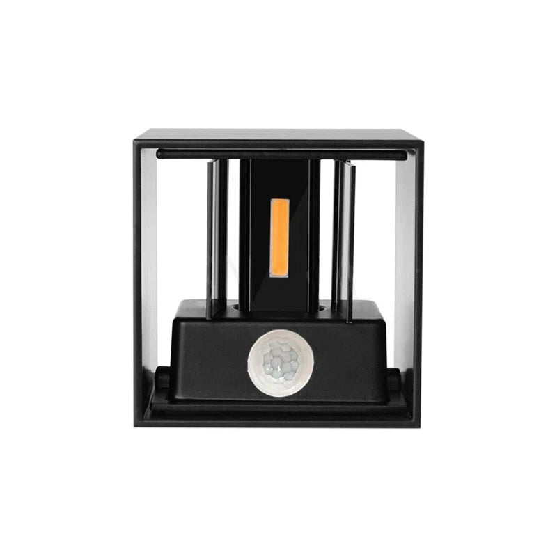 Black Betheny outdoor LED sconce, 10cm high, integrated lighting, wall-mounted exterior light fixture by TheChandelierCo.
