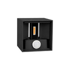 Black Betheny outdoor LED sconce by TheChandelierCo, 10cm high, wall-mounted with integrated lighting, suitable for exterior lighting.