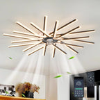 Black 114cm reversible ceiling fan with LED lights and remote control, dimmable, by TheChandelierCo
