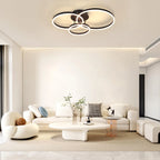Black Dimmable LED Ceiling Light with Acrylic Rings Design