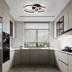 Black Dimmable LED Ceiling Light with Acrylic Rings Design