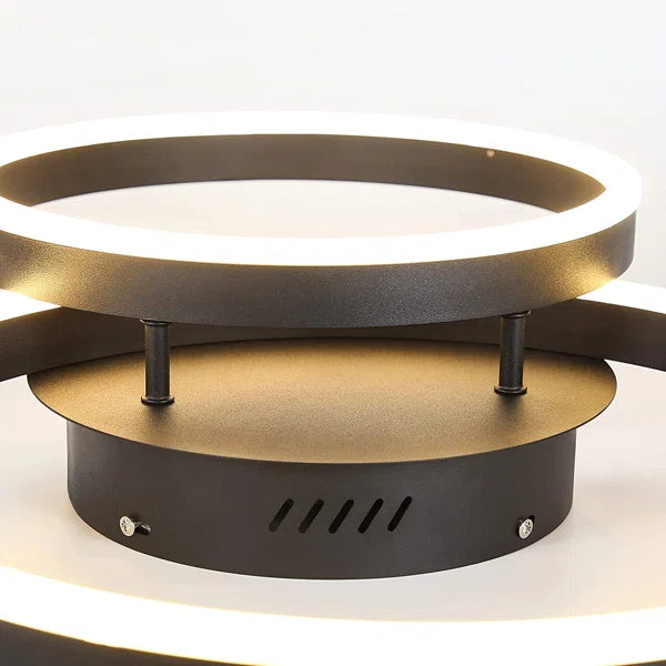 Black Dimmable LED Ceiling Light with Acrylic Rings Design