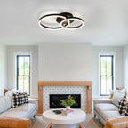 Black Dimmable LED Ceiling Light with Acrylic Rings Design