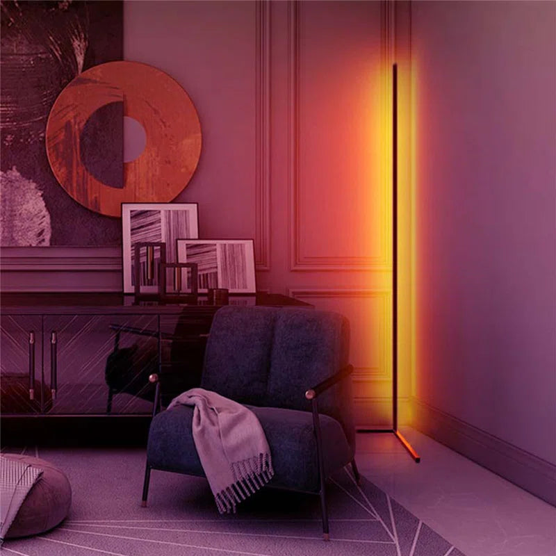 Black LED novelty floor lamp by TheChandelierCo, 125cm tall with integrated USB port, modern lighting for living spaces.
